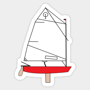 Optimist Sailing Dingy - Red Sticker